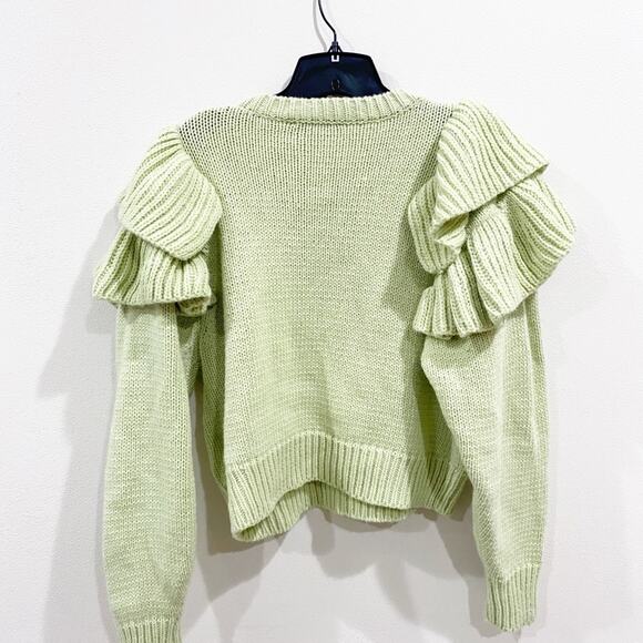 MINKPINK Light Green Ruffle Sweater - Picture 7 of 11
